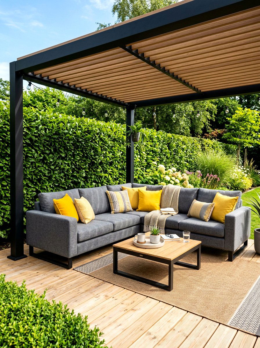 L Shaped Corner Seating - 30 gazebo seating ideas