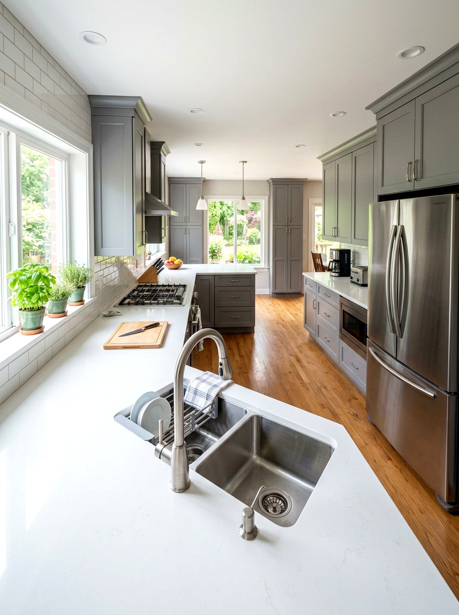 L Shaped Corner Sink - 30 corner sink kitchen ideas