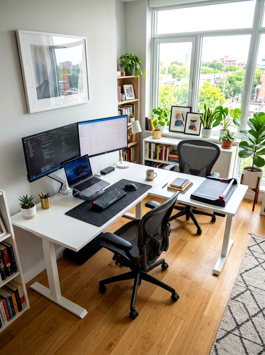L Shaped Desk - 30 scrapbook room ideas
