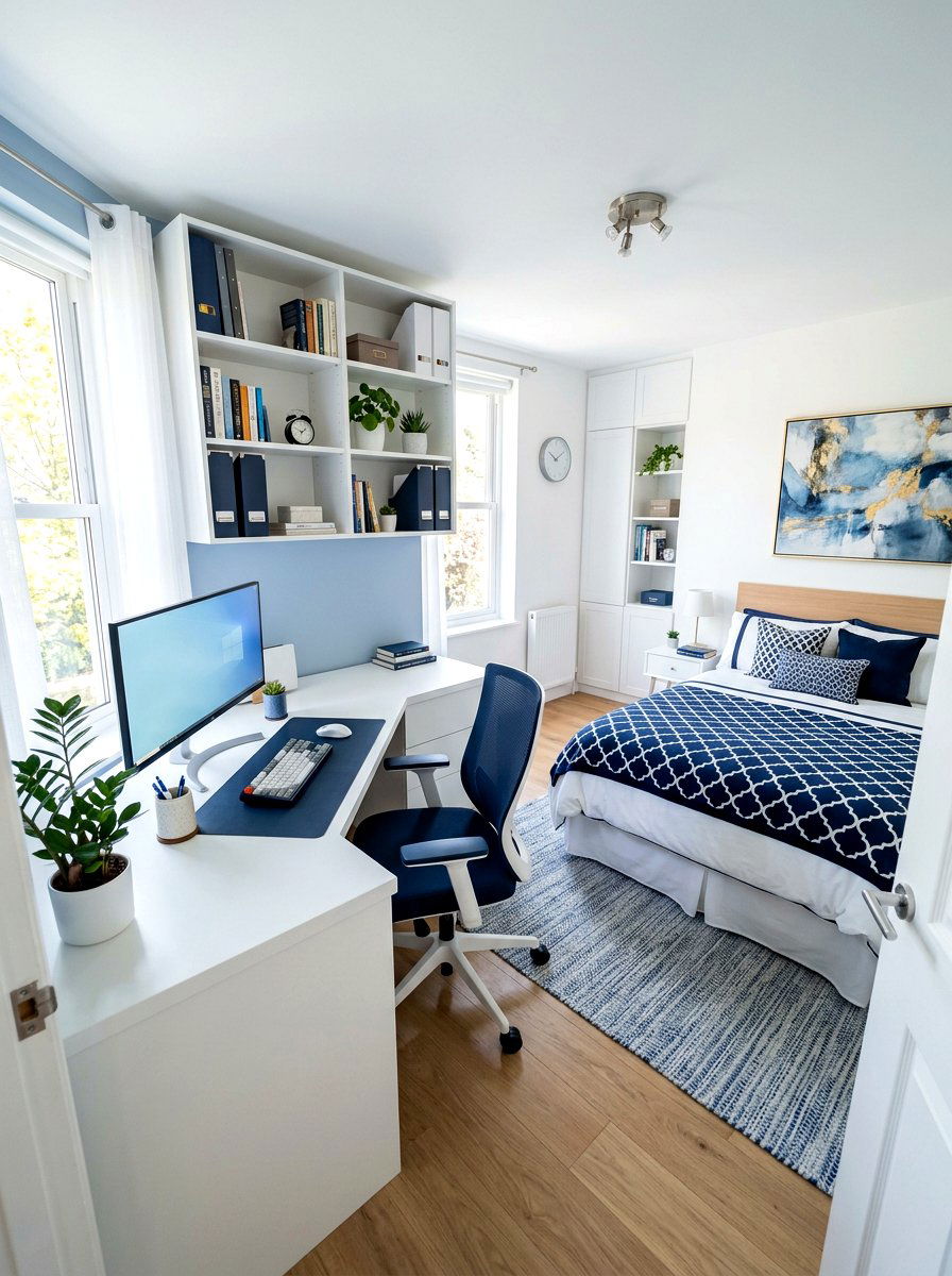 L Shaped Desk Guest Room - 30 guest bedroom office combo ideas