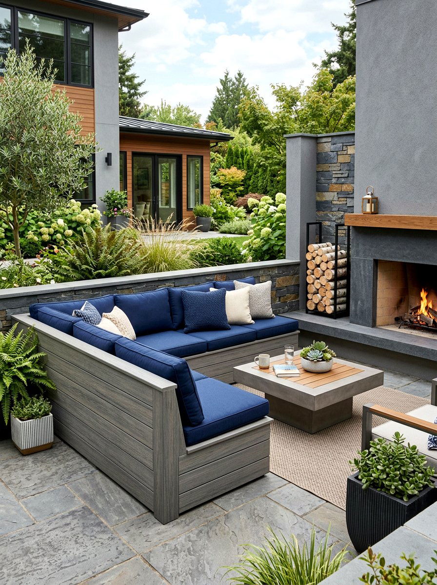 L Shaped Garden Bench - 30 front yard bench ideas
