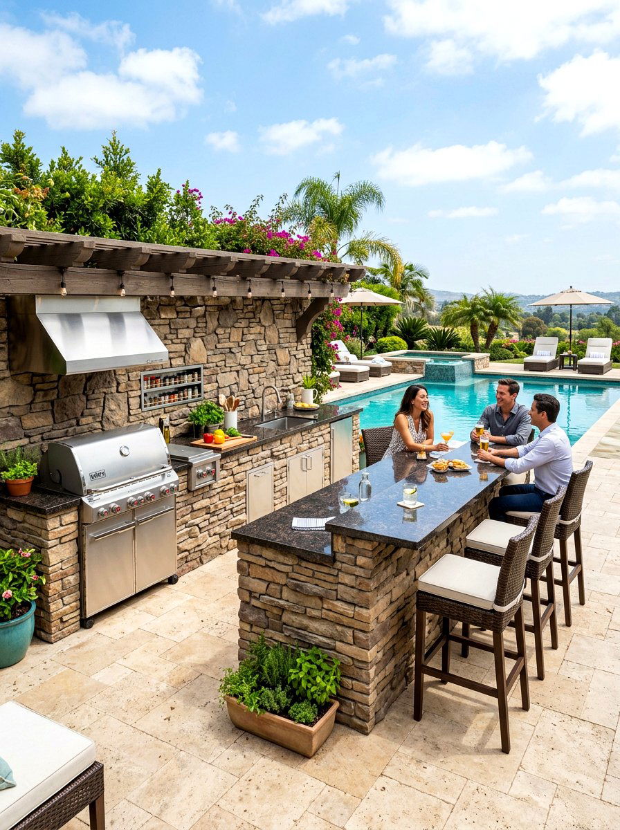 L Shaped Outdoor Counter - 30 outdoor prep station ideas