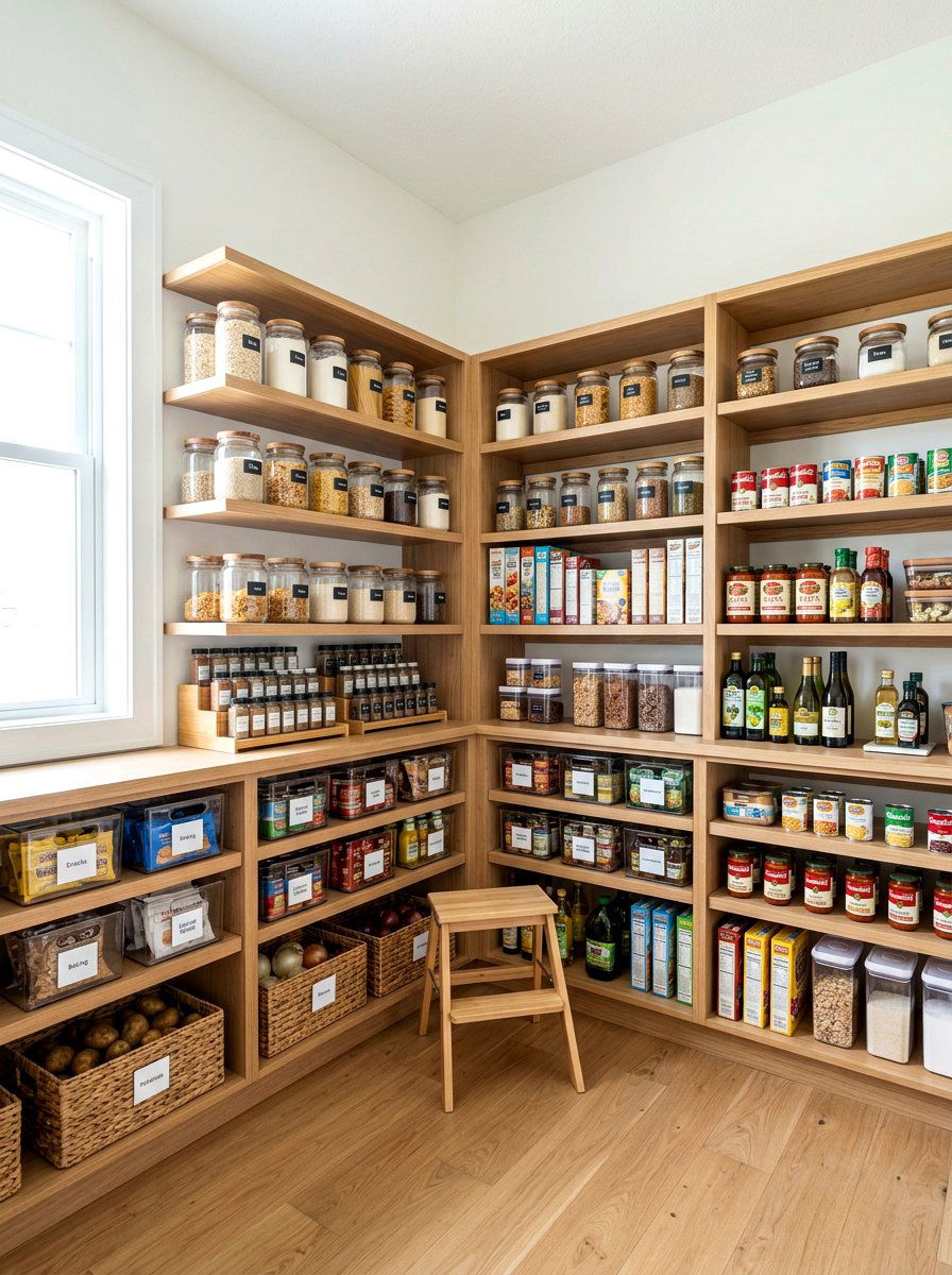 L Shaped Pantry Shelving - 30 pantry shelving layout ideas