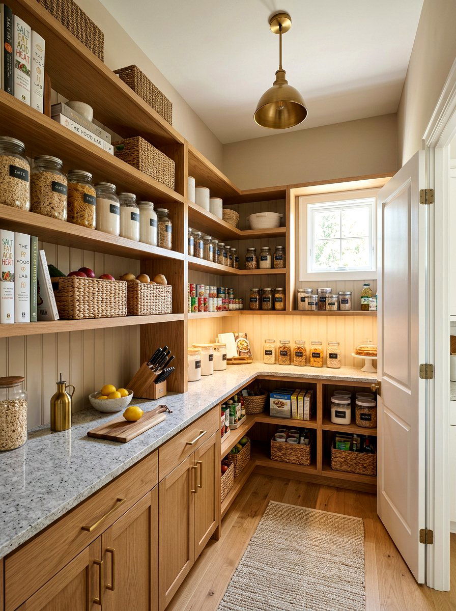 L Shaped Pantry - 30 pantry shelving ideas
