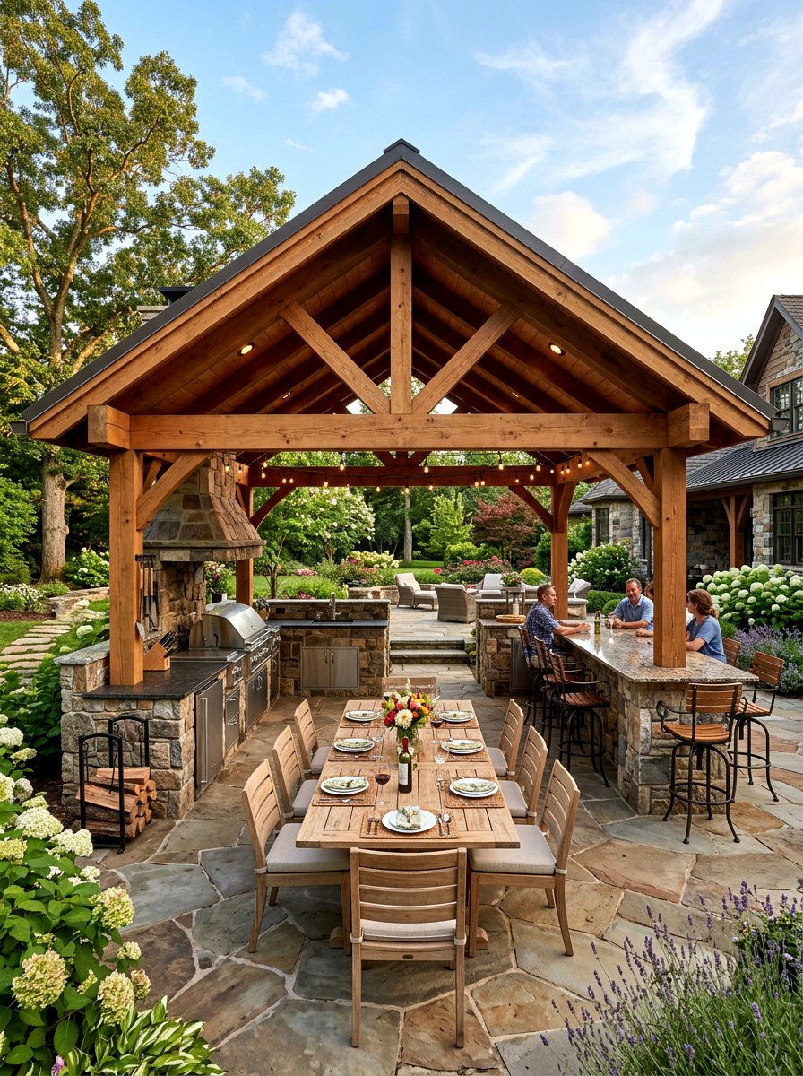 L Shaped Pavilion Kitchen - 30 outdoor pavilion kitchen ideas