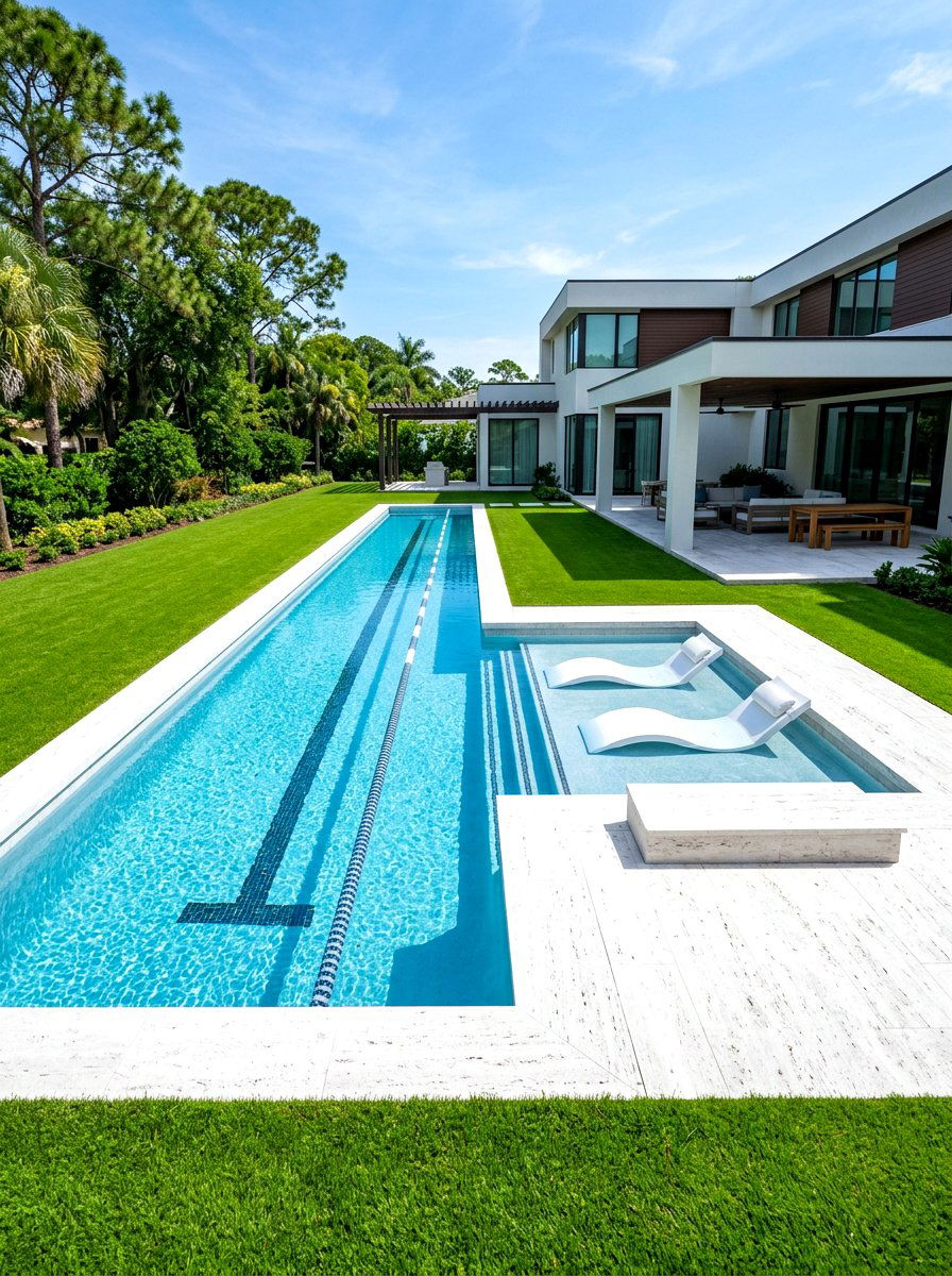 L Shaped Pool - 30 backyard pool ideas