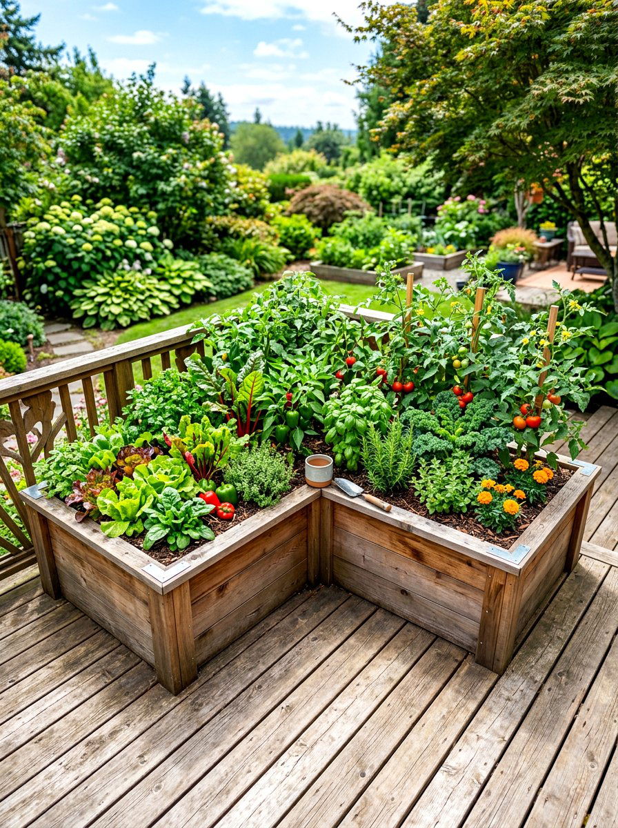 L Shaped Raised Bed - 30 elevated garden bed ideas