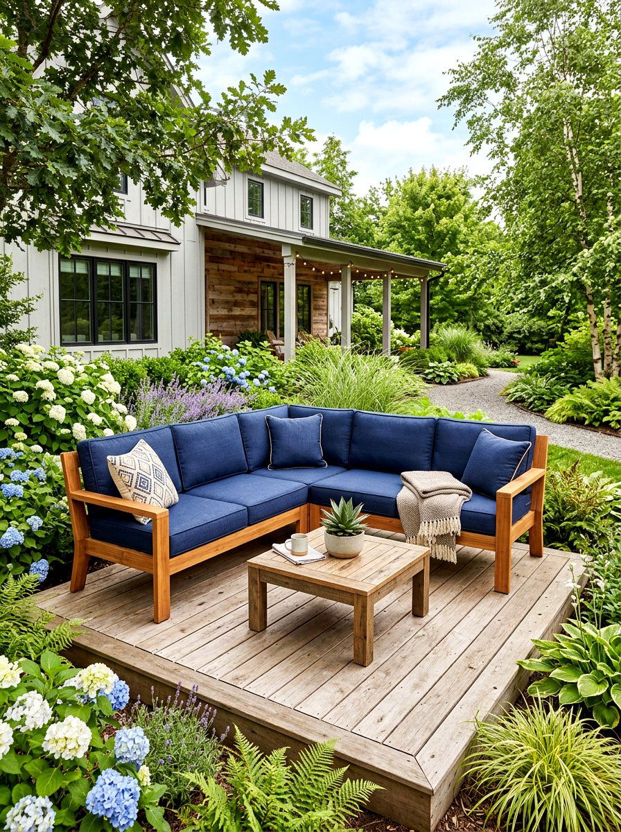L Shaped Sectional Bench - 30 fire pit bench ideas