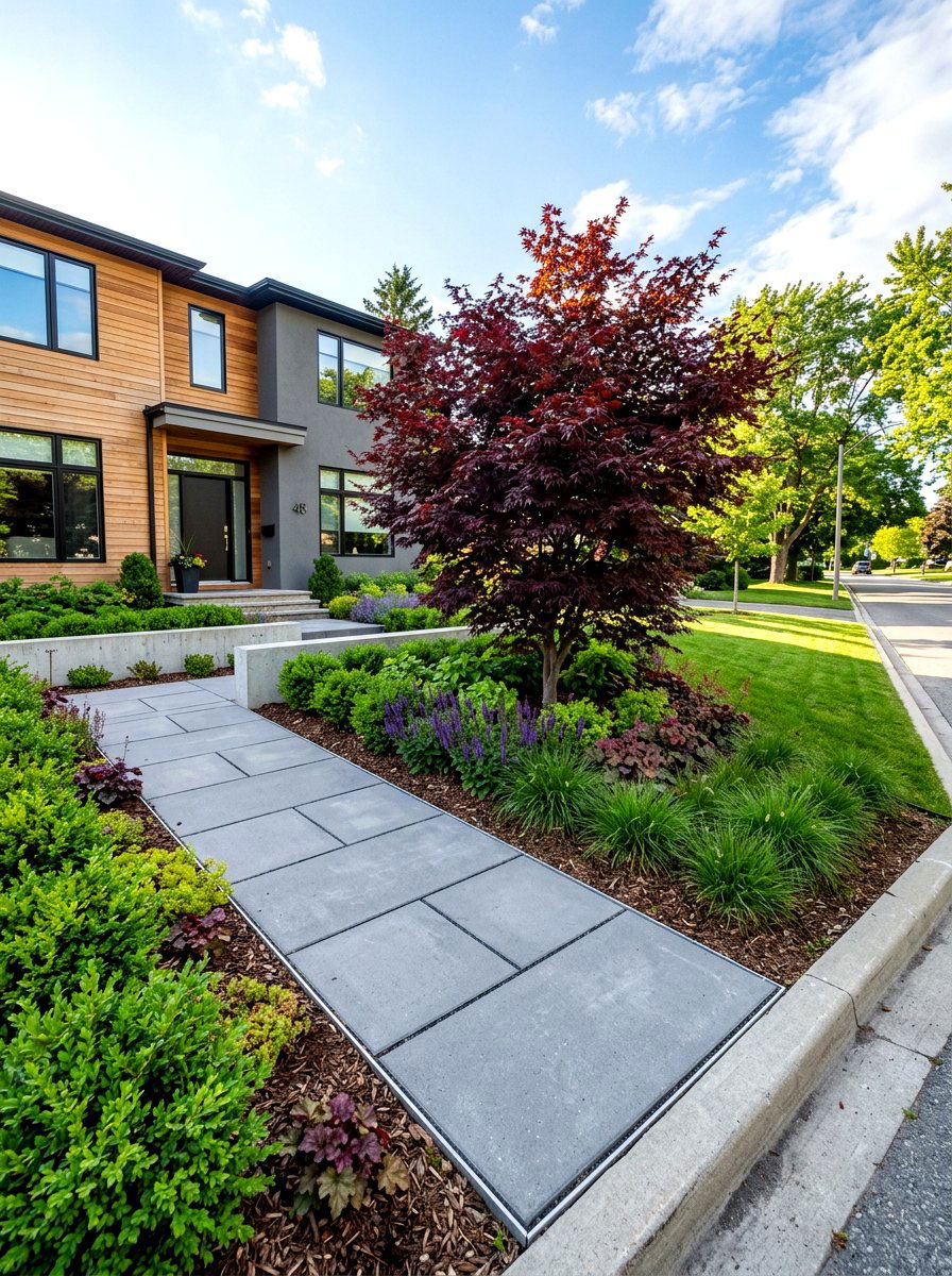 L Shaped Walkway - 30 asymmetrical curb appeal ideas