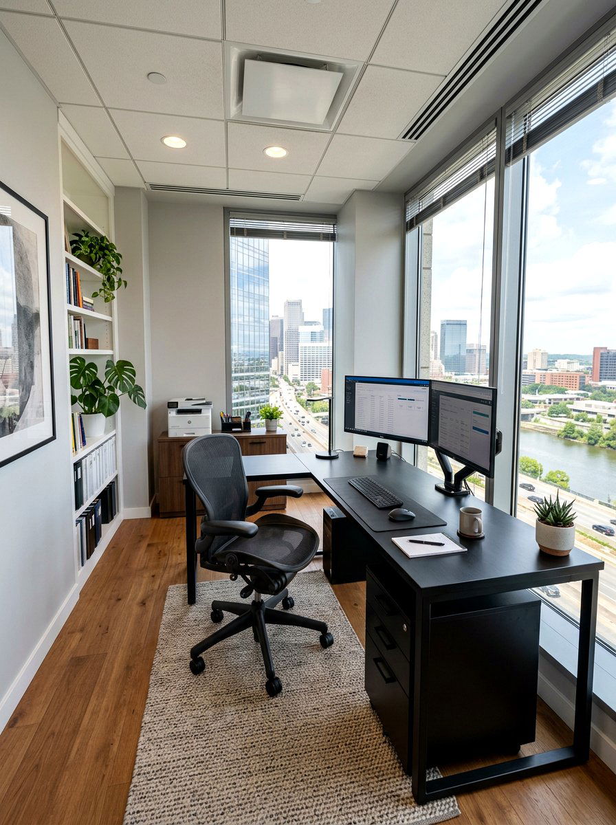 L shaped Corner Office - 30 study hall nook ideas
