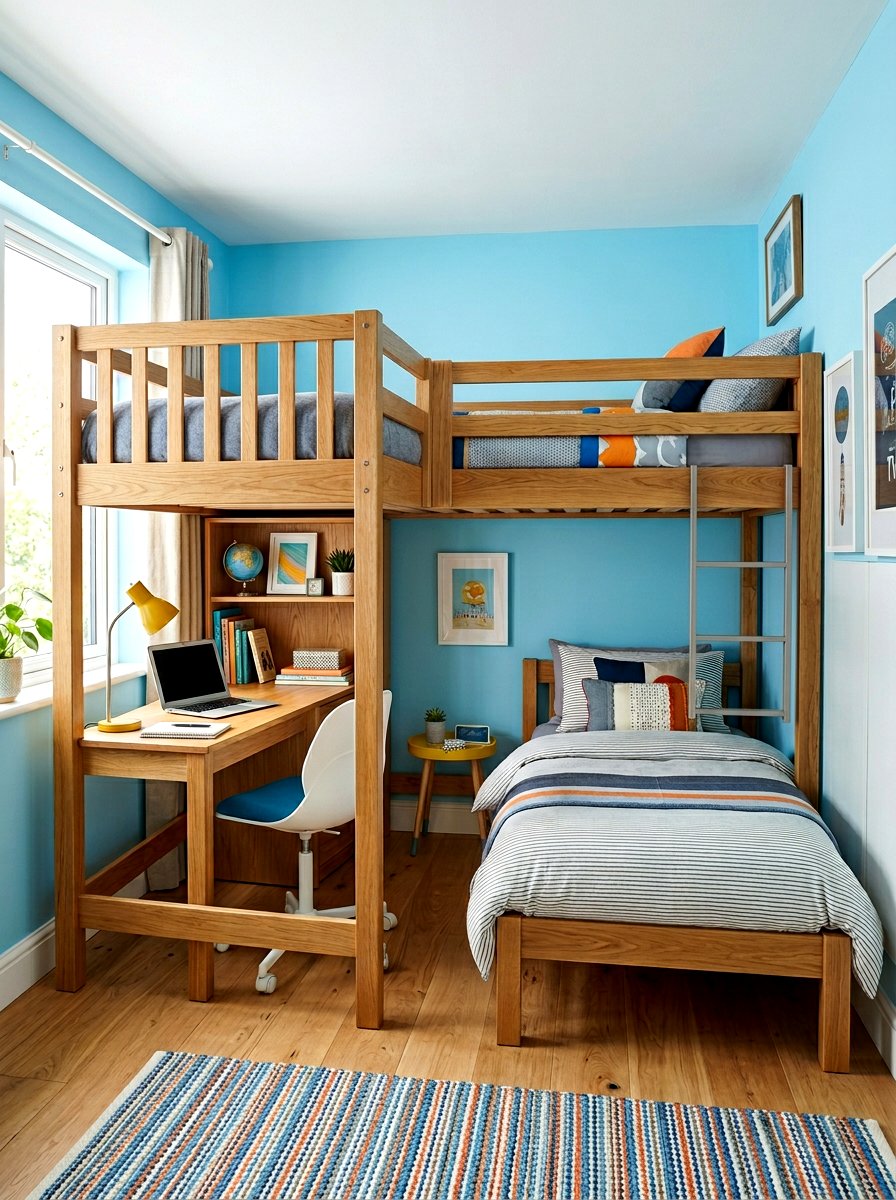 L shaped bunk beds - 30 shared kids room ideas