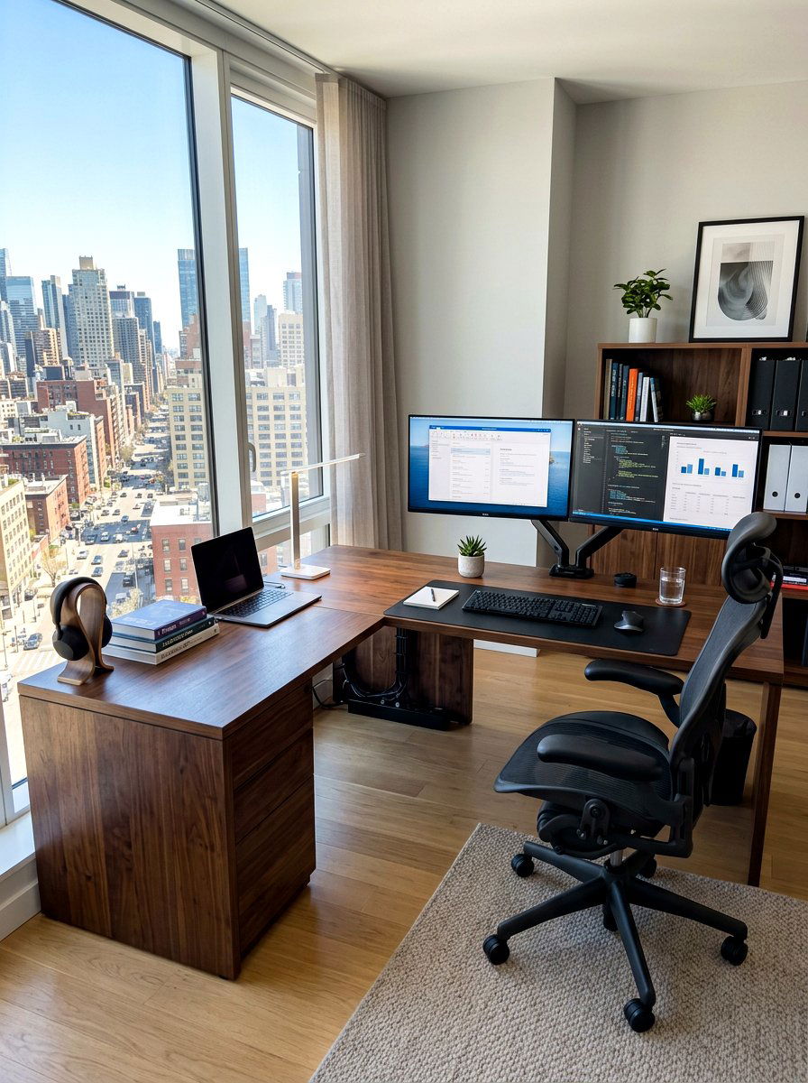 L shaped desk office - 30 viral home office ideas