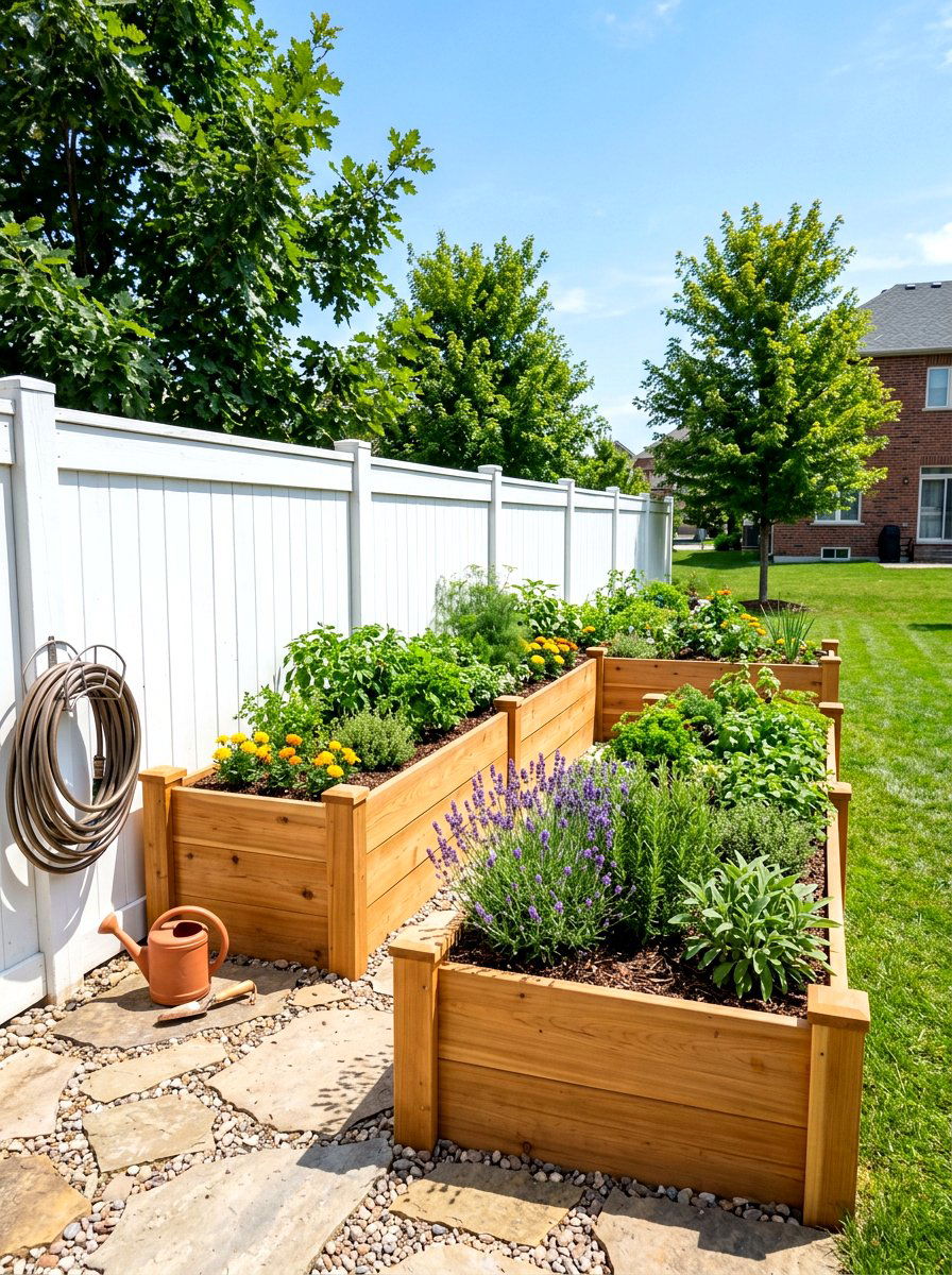 L shaped garden beds - 30 kitchen garden backyard ideas