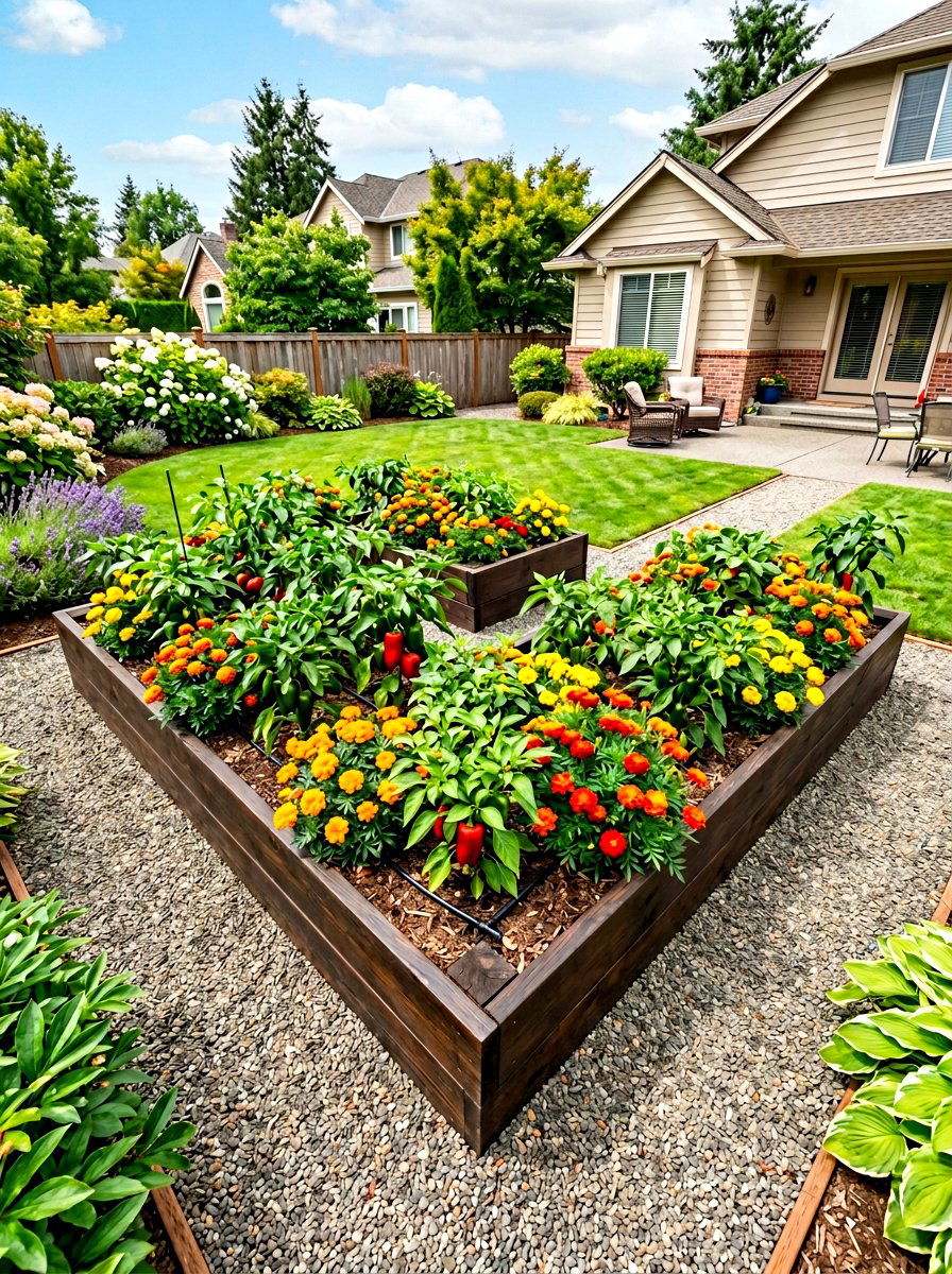 L shaped garden box - 30 wood raised bed ideas