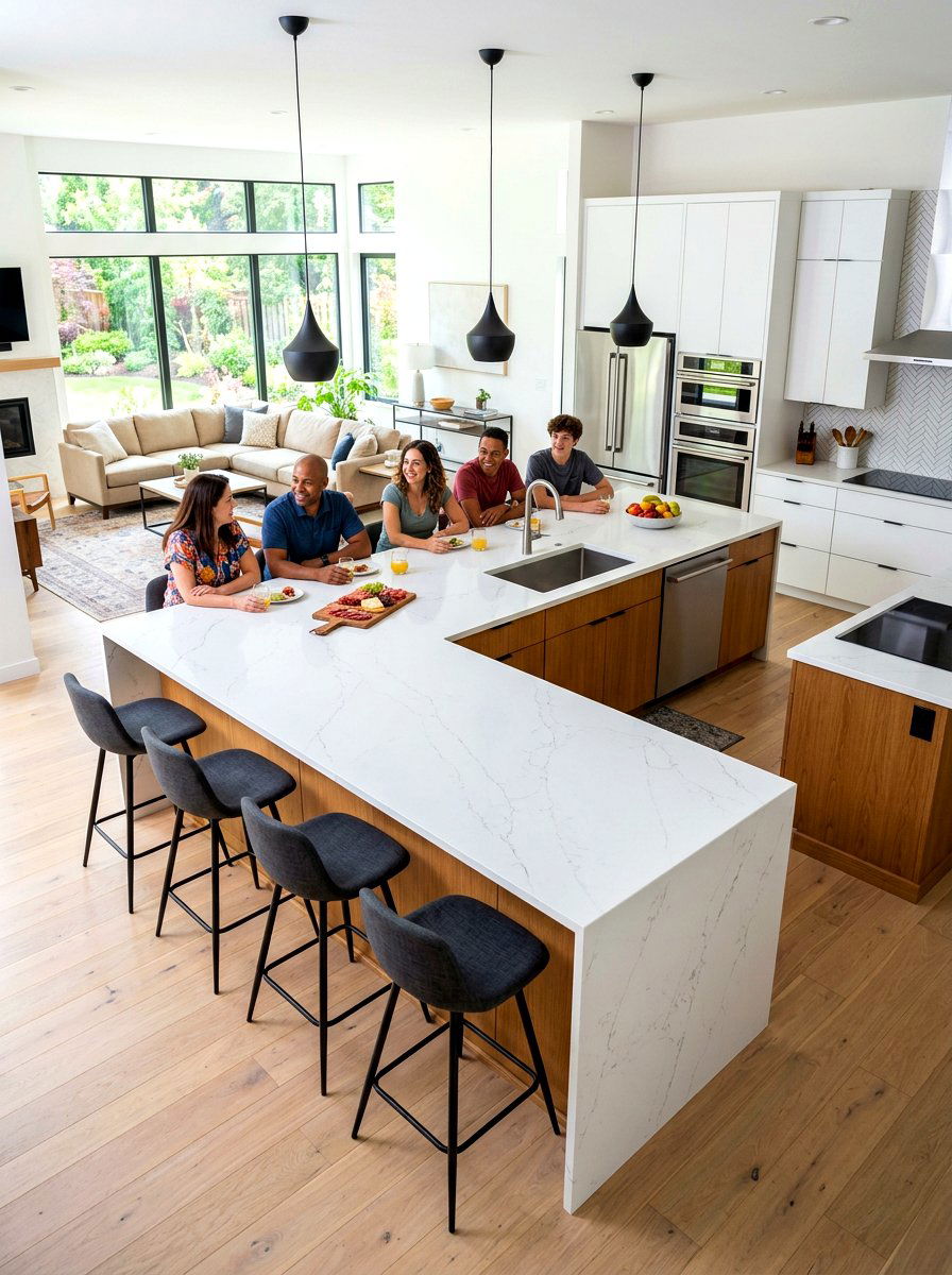 L shaped kitchen island - 30 statement island kitchen ideas