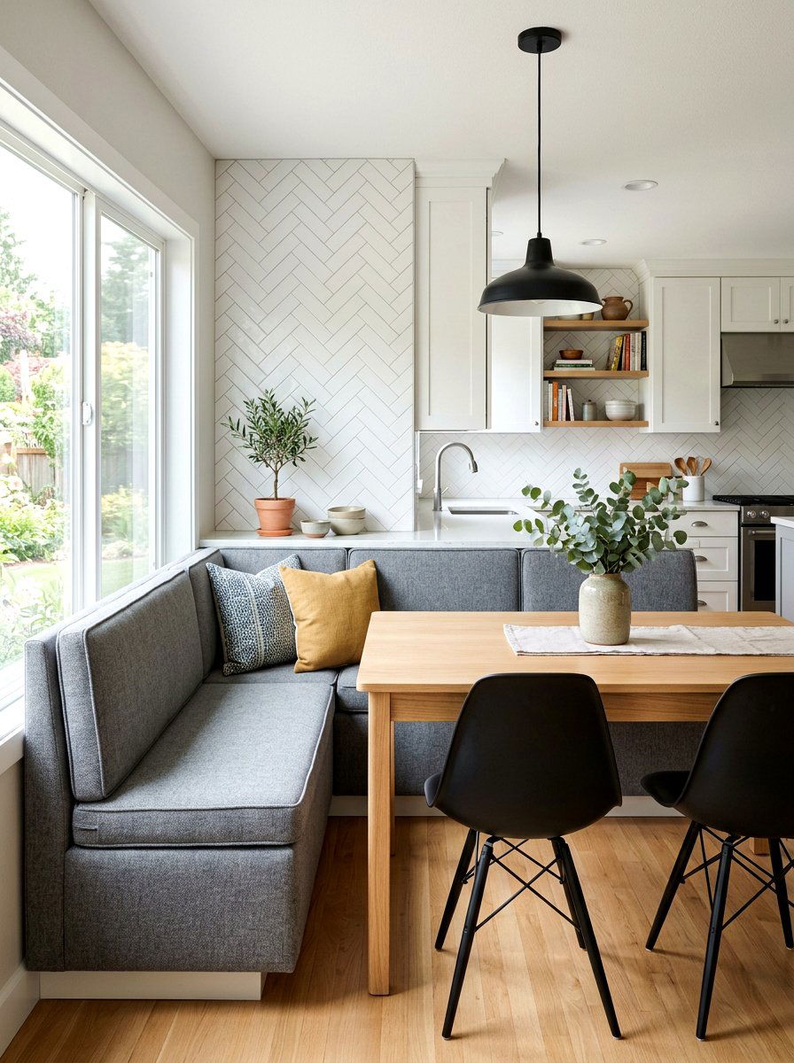 L shaped kitchen seating - 30 banquette seating ideas