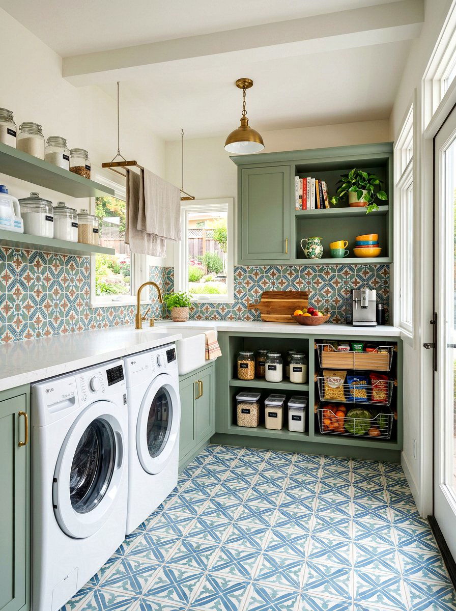 L shaped laundry pantry workstation - 30 laundry room pantry combo ideas