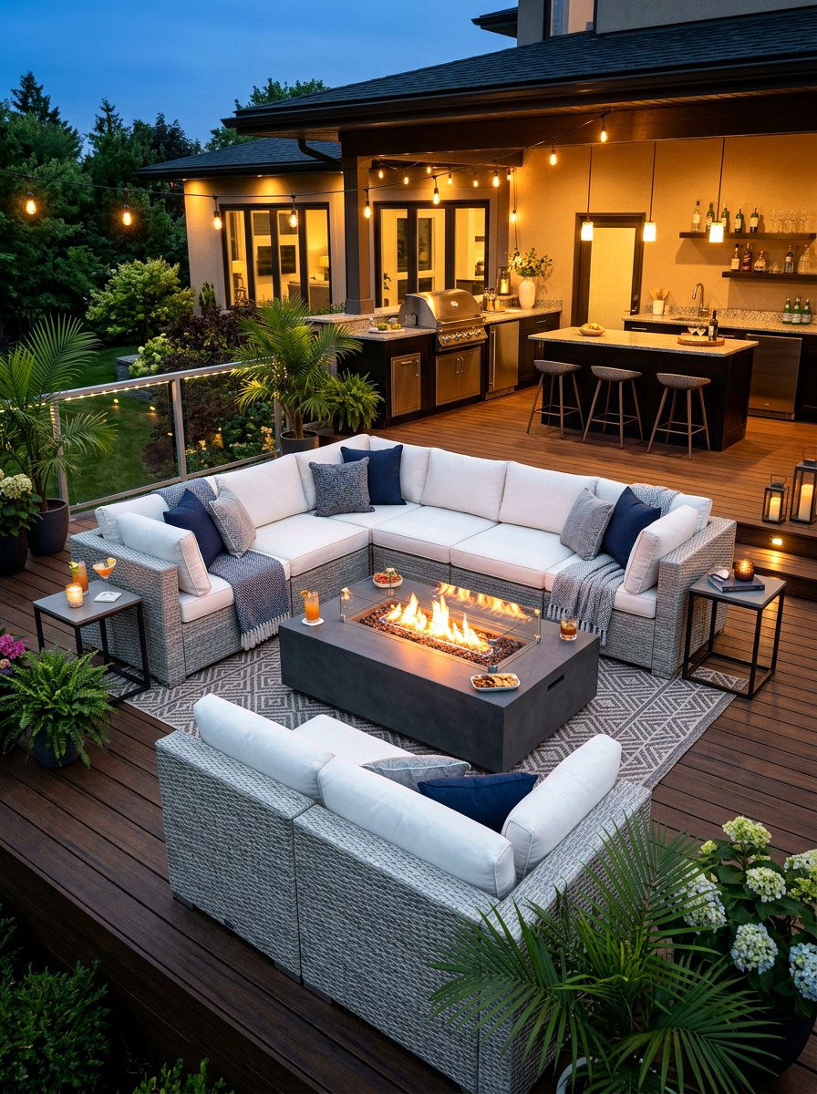 L shaped patio sofa - 30 deck lounge furniture ideas