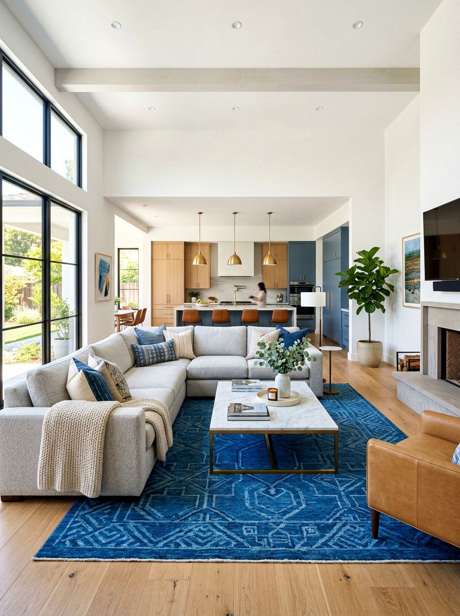 L shaped sectional sofa - 30 zoned open concept ideas