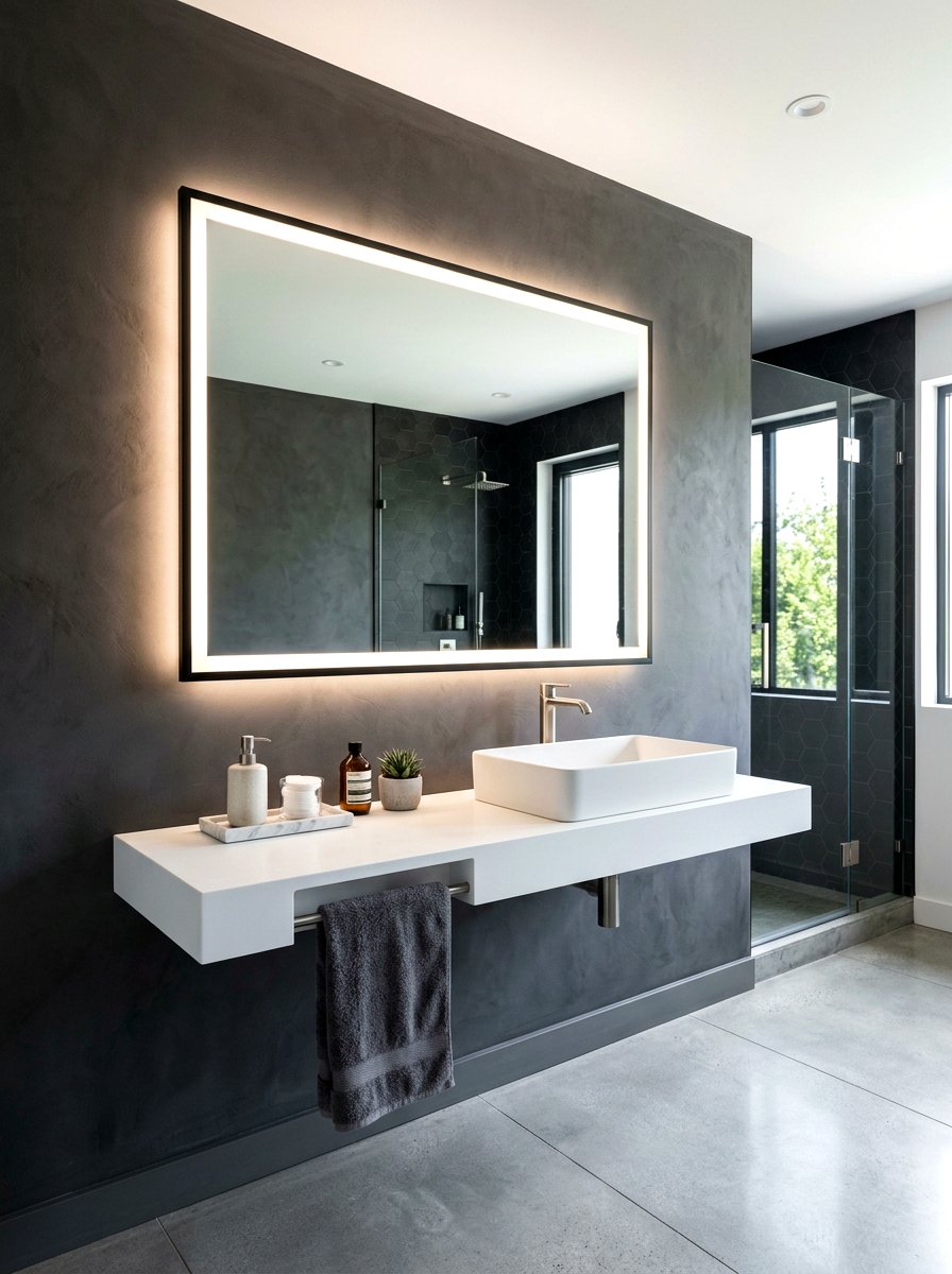 LED Backlit Bathroom Mirror - 30 eco bathroom ideas