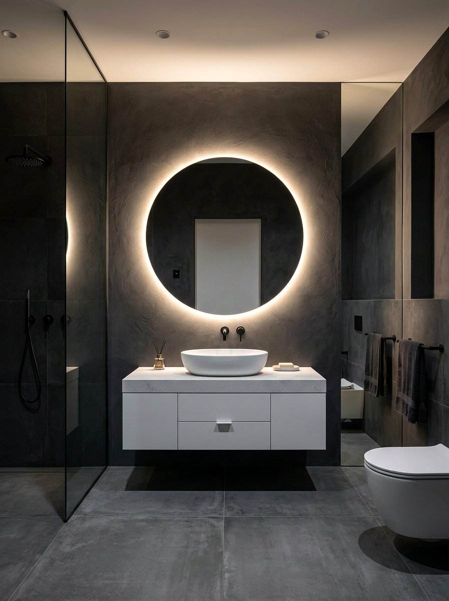 LED Backlit Mirror - 30 vanity lighting ideas