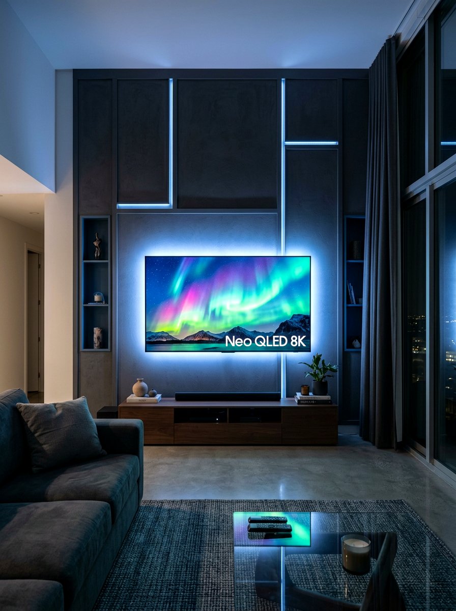 LED Backlit Wall - 30 tv wall ideas