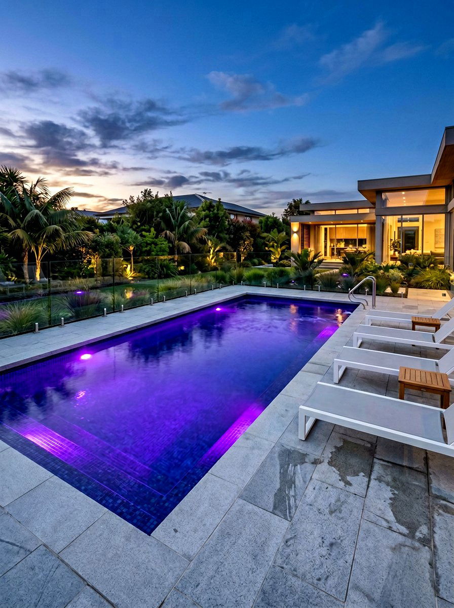 LED Color Changing Pool Lights - 30 pool lighting ideas