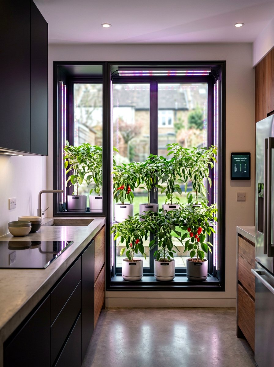 LED Grow Light Window - 30 greenhouse window kitchen ideas