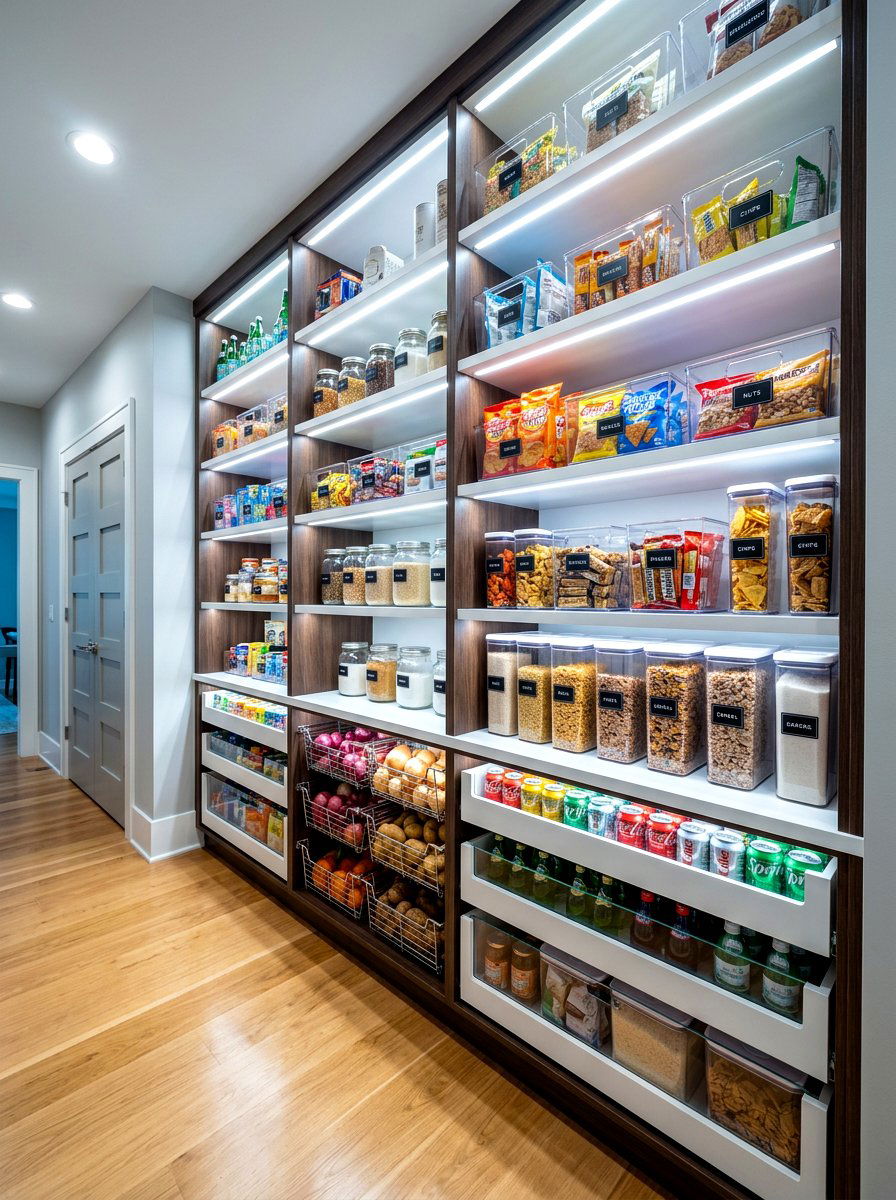 LED Light Strip - 30 snack pantry ideas