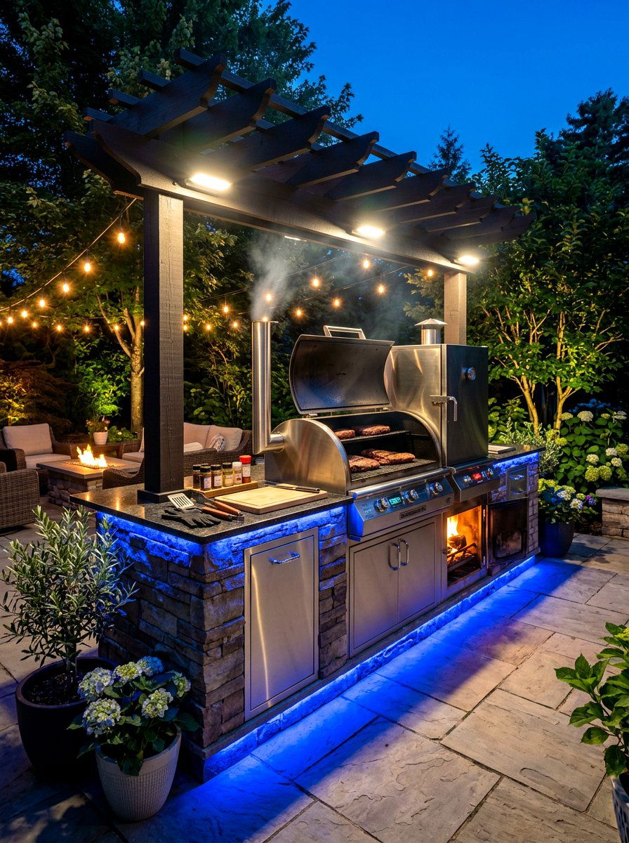 LED Smoker Lighting - 30 smoker patio corner ideas