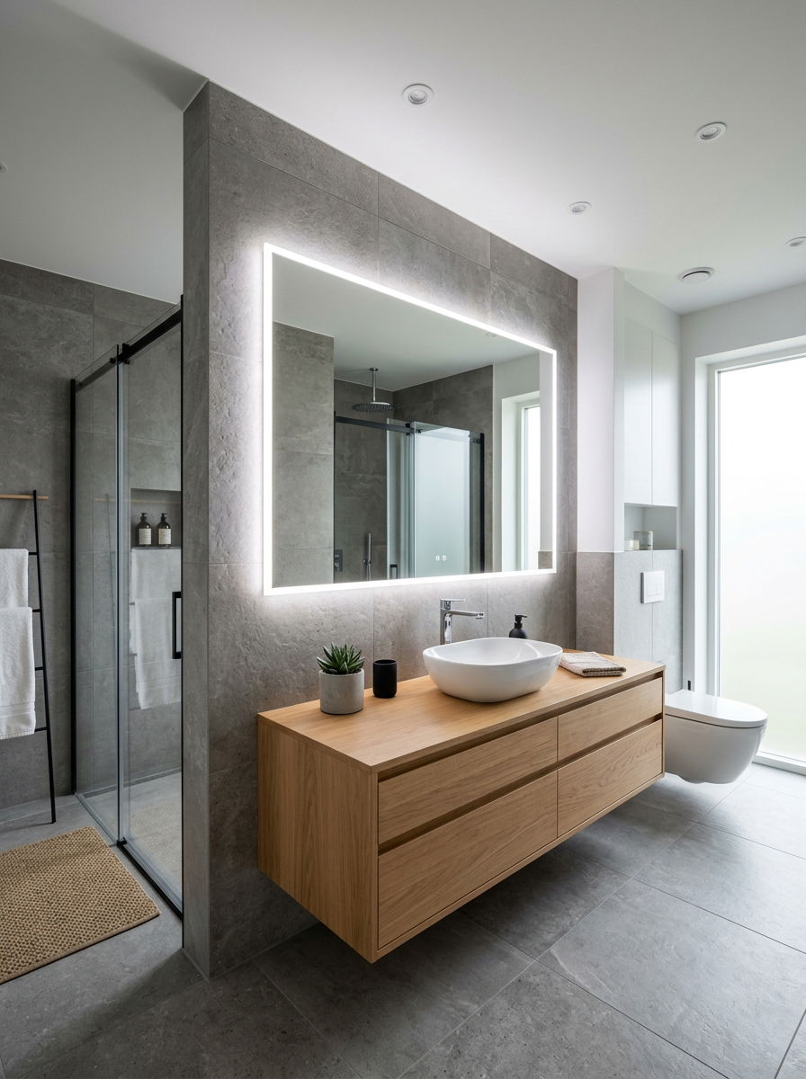 LED Strip Backlighting - 30 vanity mirror lighting ideas