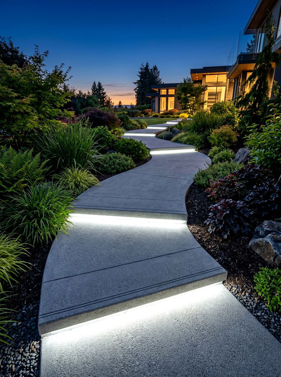 LED Strip Lighting - 30 front path lighting ideas