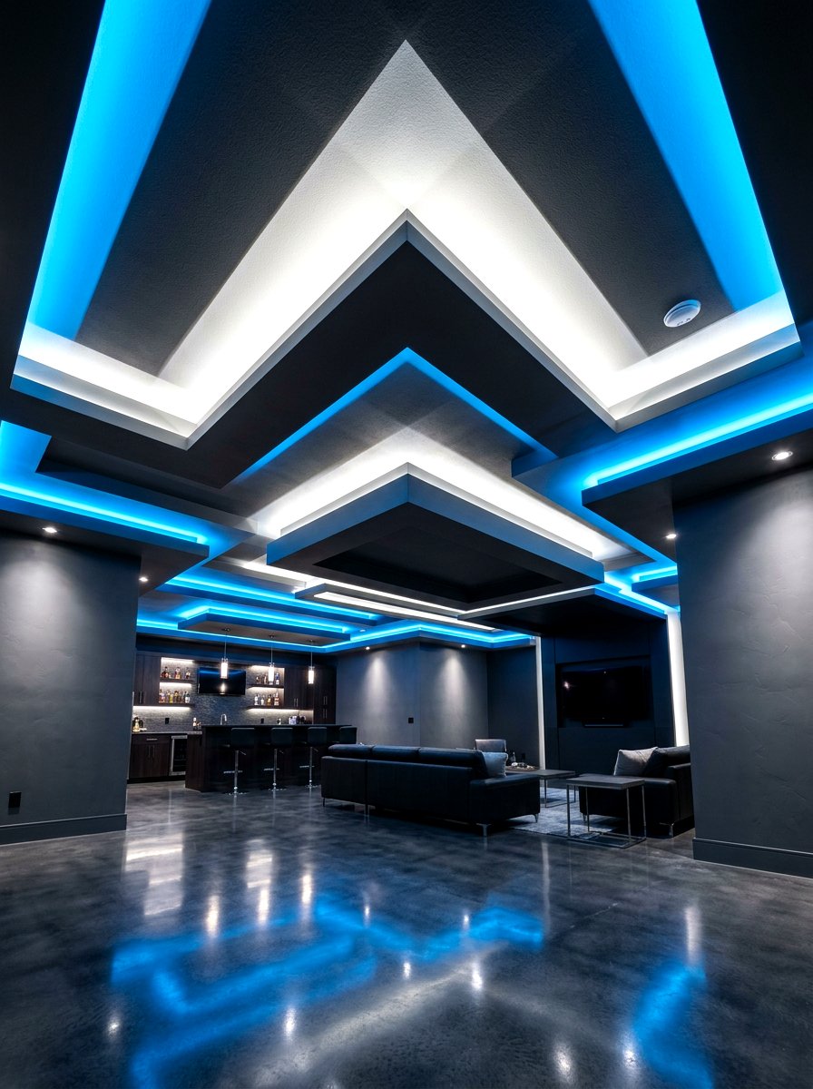 LED Strip Lighting - 30 low ceiling basement ideas