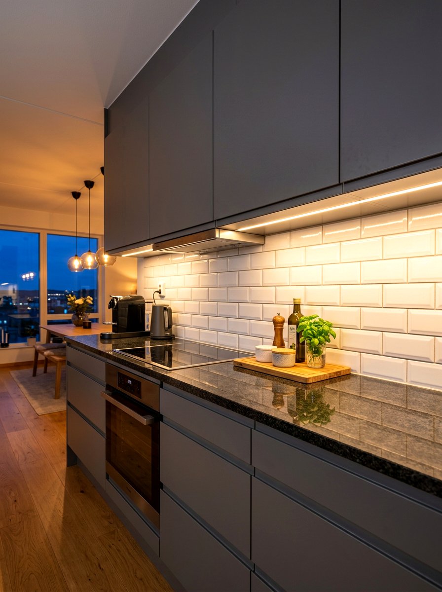 LED Under Cabinet Lighting - 30 eco friendly kitchen ideas