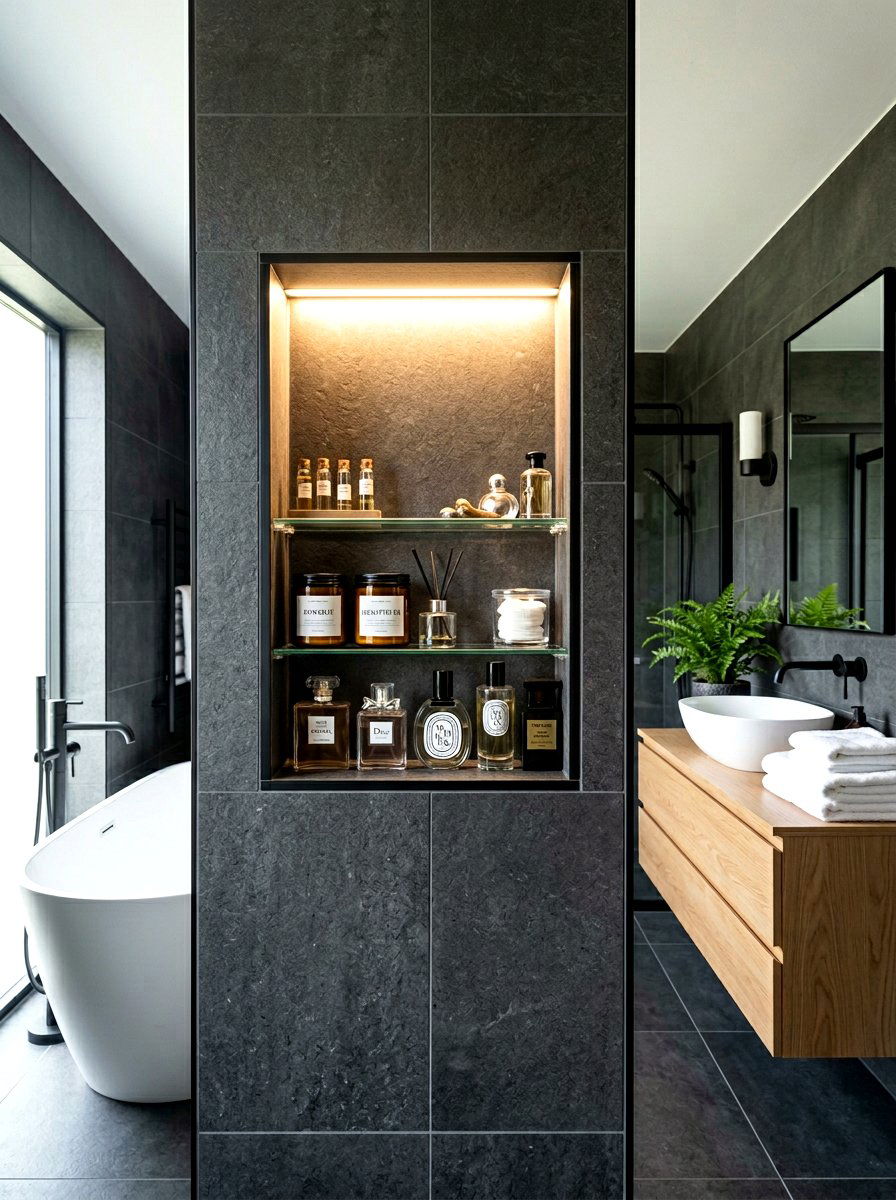 LED lighted medicine niche - 30 recessed medicine niche ideas