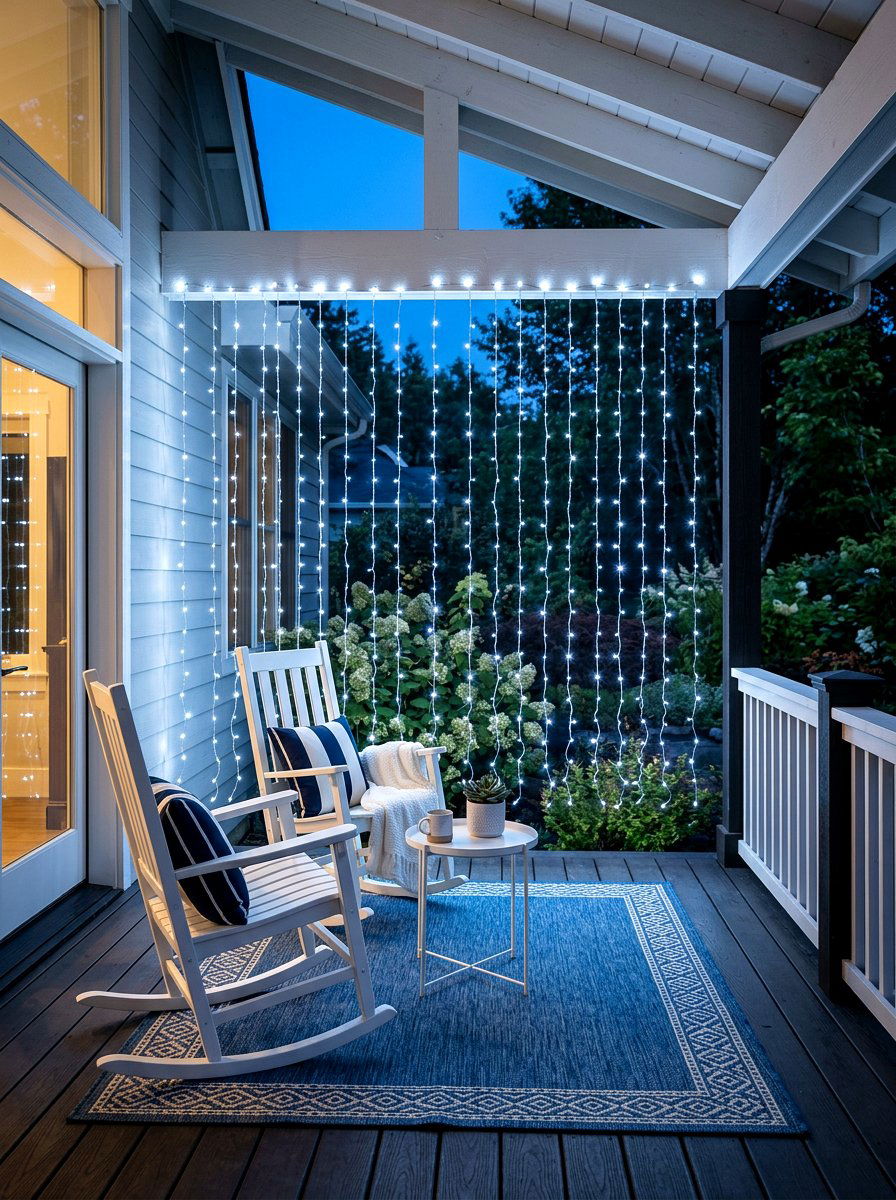 LED patio curtain string light - 30 patio curtain string light ideas