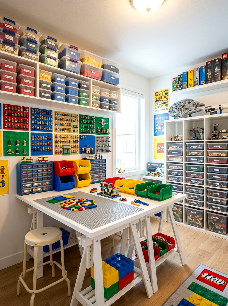 LEGO storage room - 30 boys bedroom decor ideas
