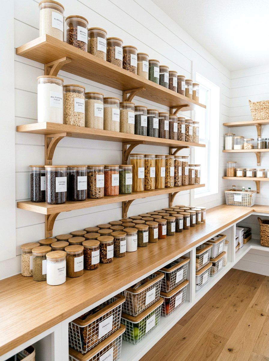 Labeled Jar Pantry Storage - 30 kitchen pantry ideas