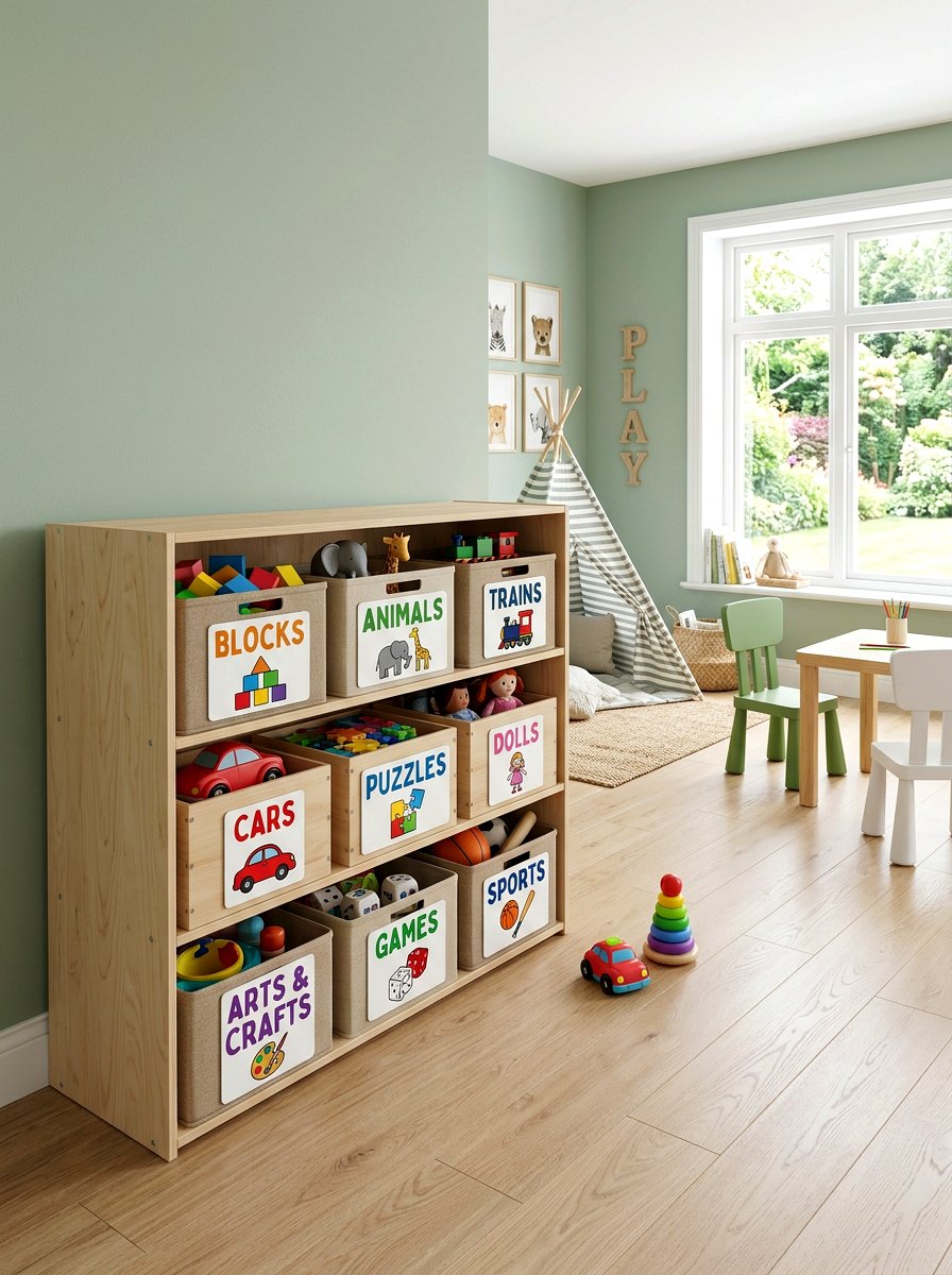 Labeled Toy Boxes - 30 organizing kids toys ideas
