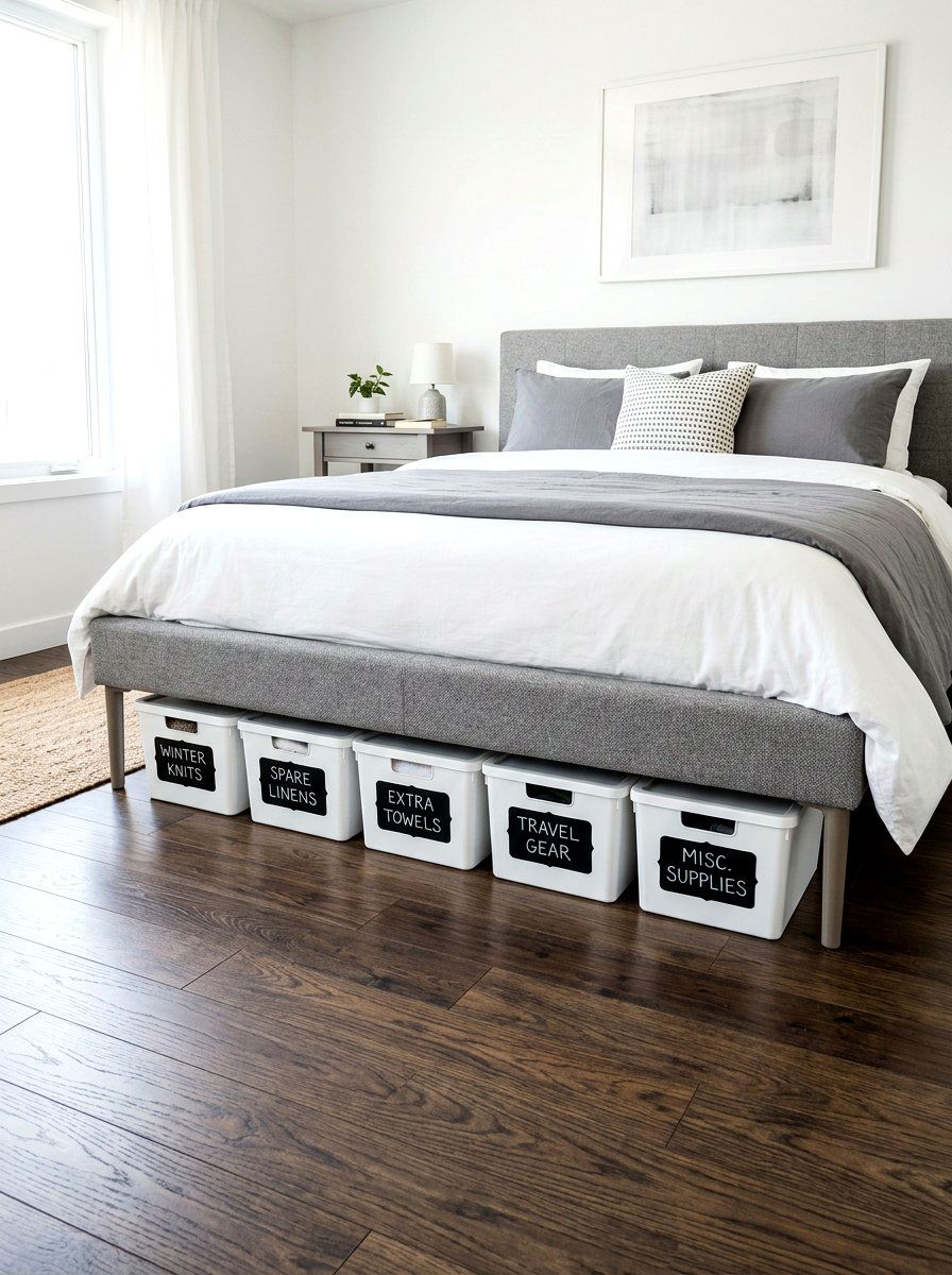 Labeled storage boxes - 30 under bed storage aesthetic ideas