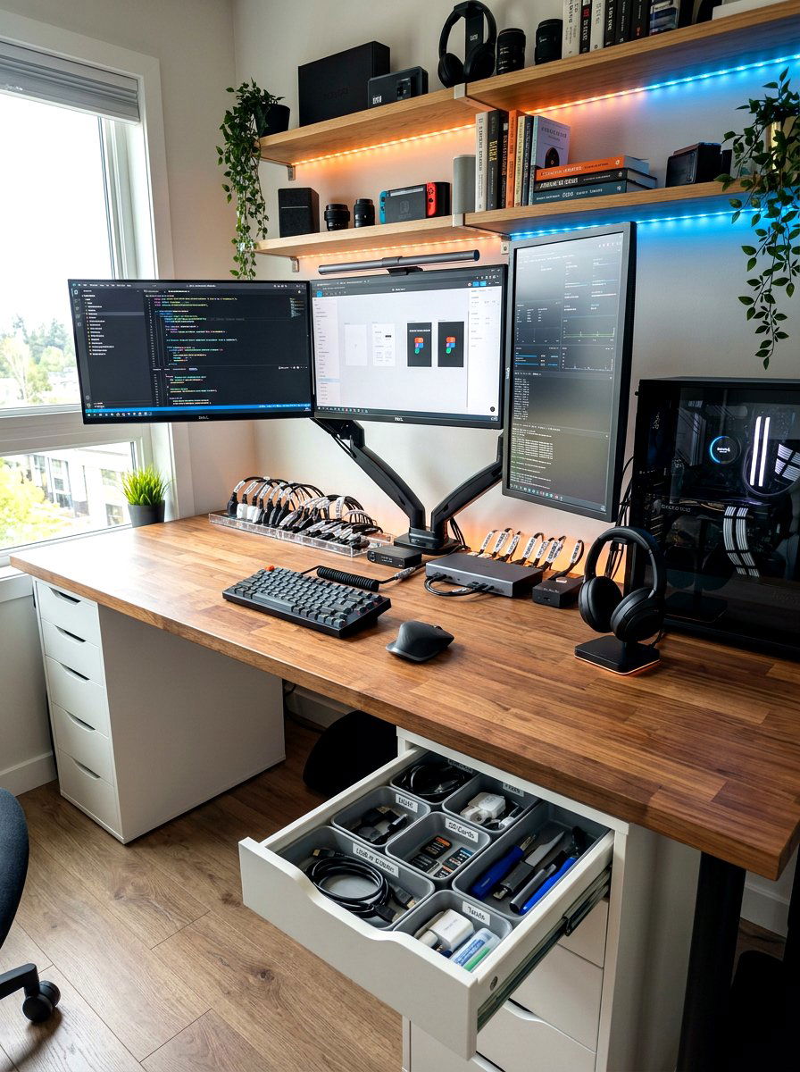 Labeling Cord System - 30 office cable management ideas
