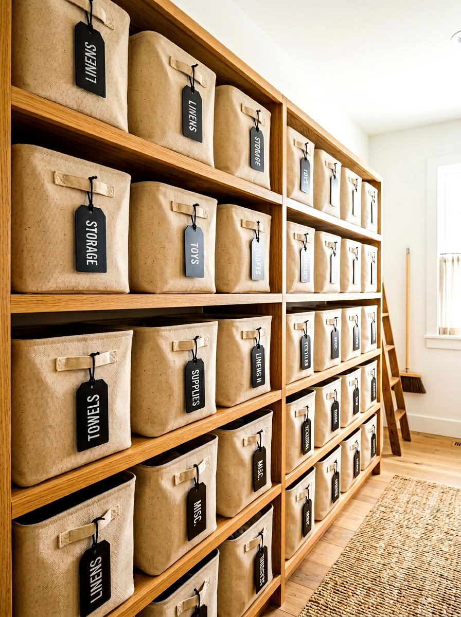 Labeling Storage Bins - 30 linen cupboard styling ideas
