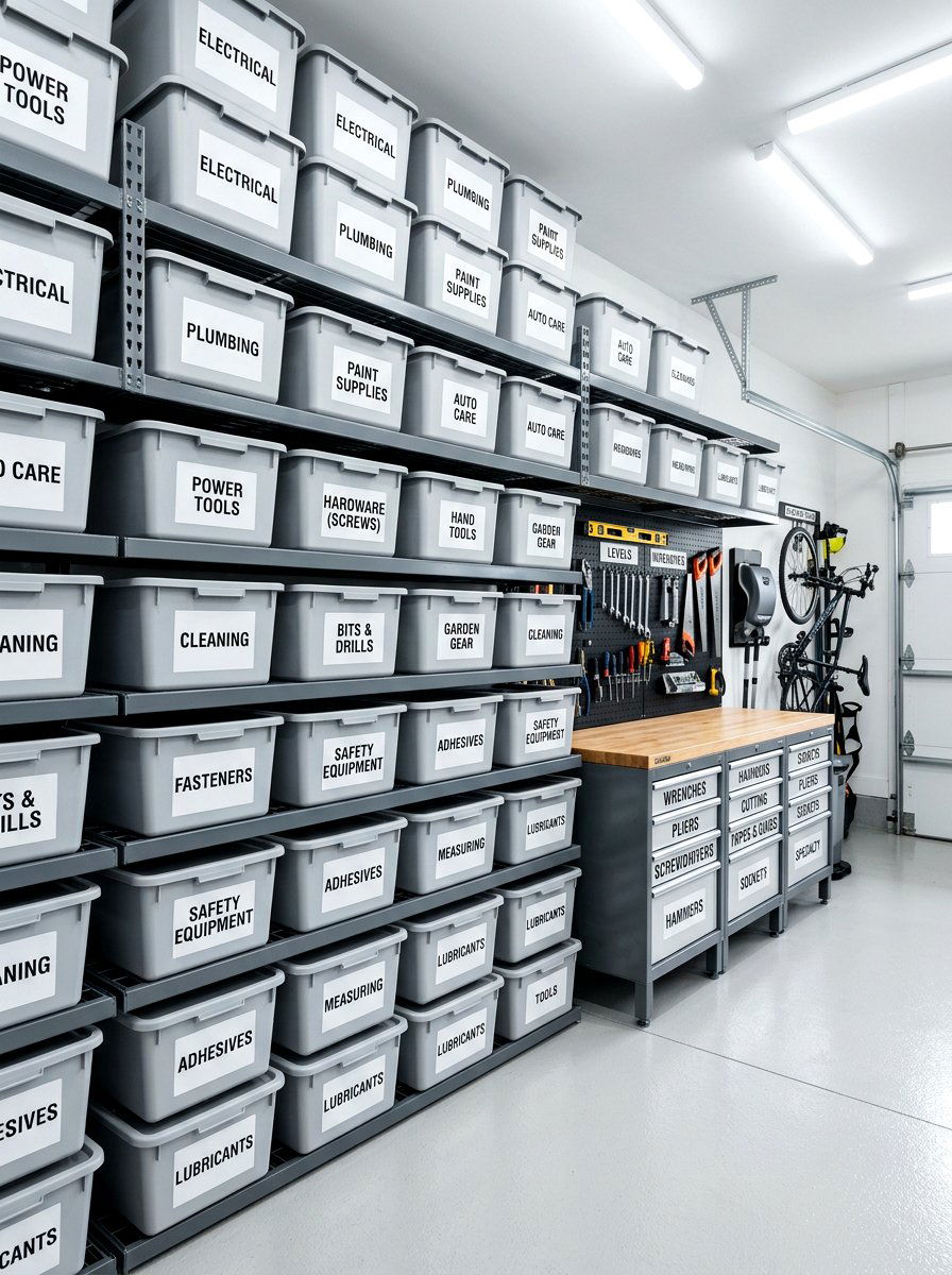 Labeling Storage Systems - 30 garage organization ideas