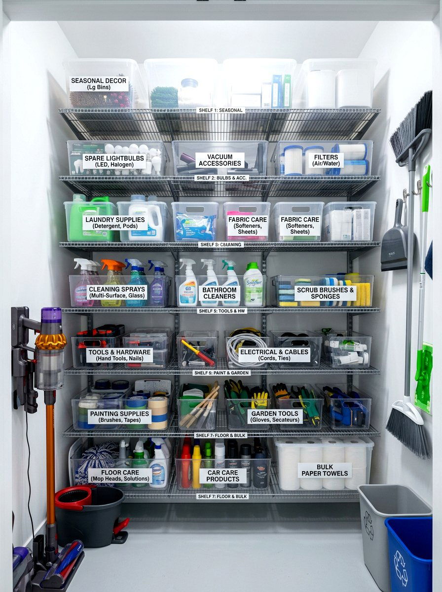 Labeling System - 30 utility closet shelving ideas