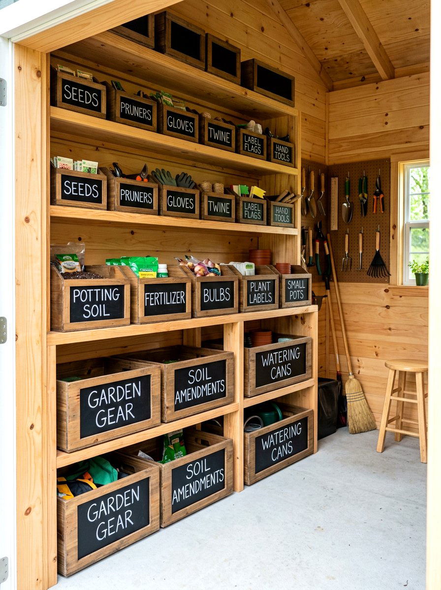 Labeling System - 30 garden shed storage ideas