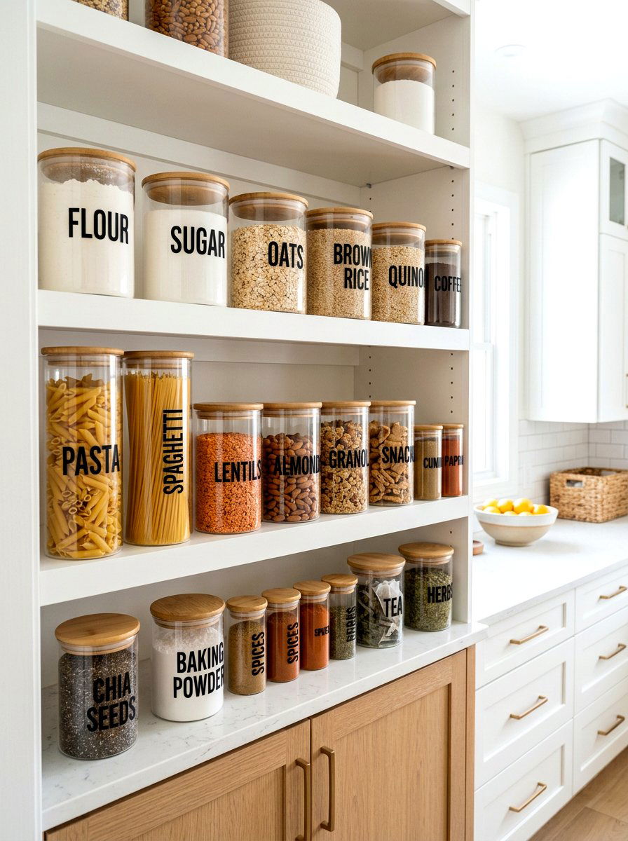 Labeling pantry containers - 30 pantry snack zone ideas
