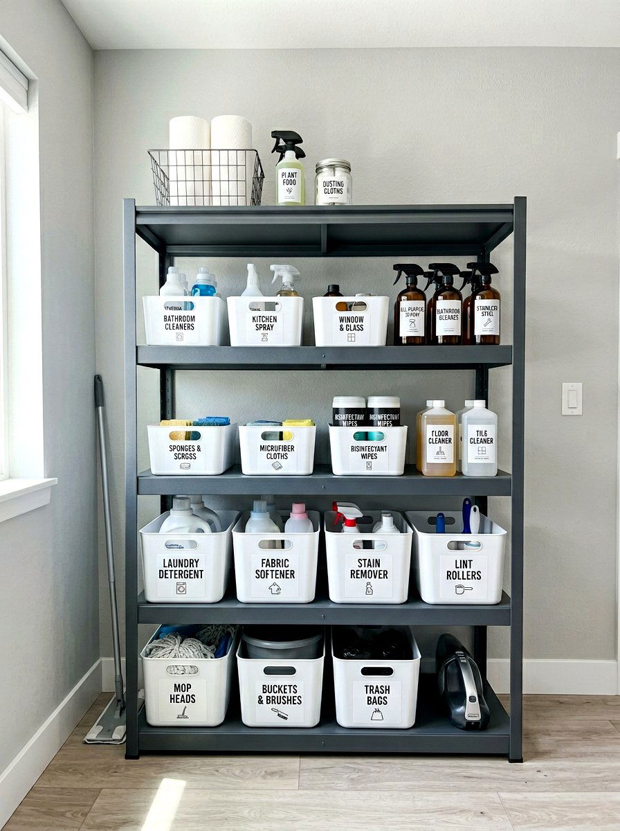 Labels for cleaning containers - 30 cleaning supply storage ideas