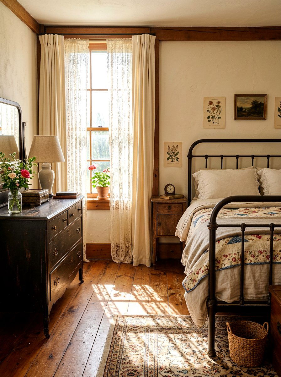 Lace And Cotton Curtains - 30 curtain layering ideas