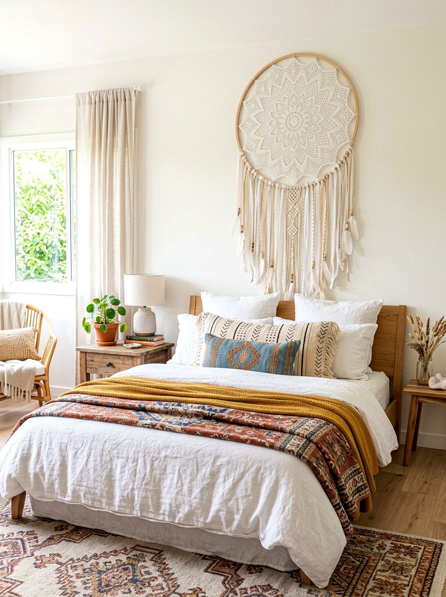 Lace Dream Catcher - 30 lace bedroom decor ideas