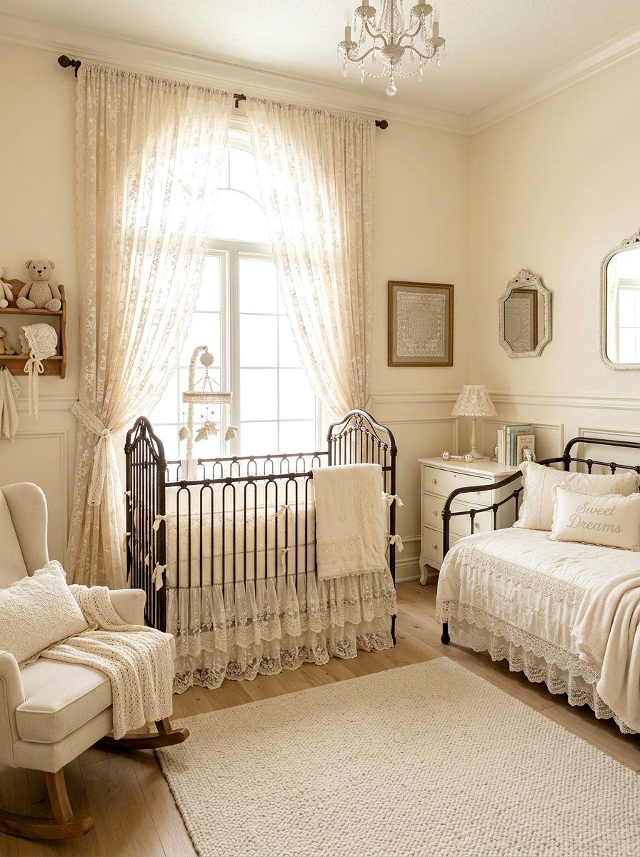 Lace Nursery Decor - 30 vintage nursery ideas